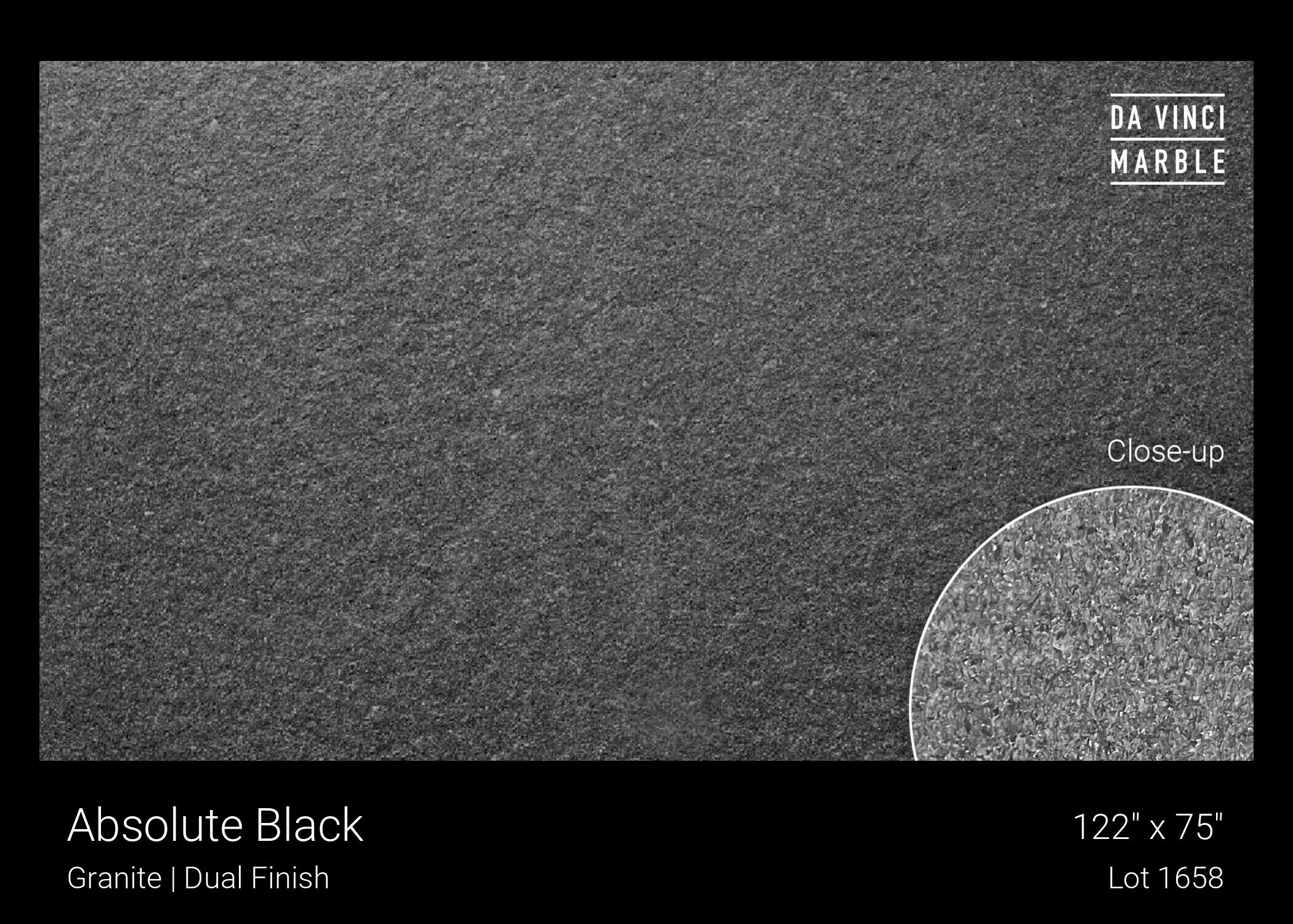 Absolute Black Dual Finish Polished/Brushed 2cm - DaVinci Marble