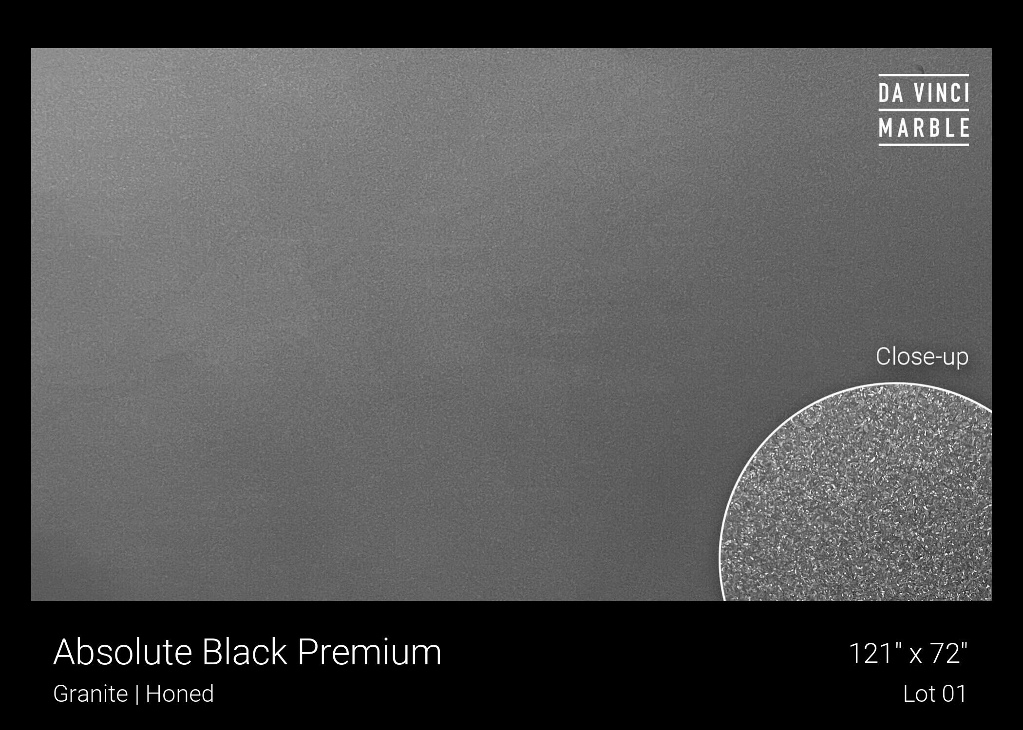 Absolute Black Premium Honed 2cm - DaVinci Marble