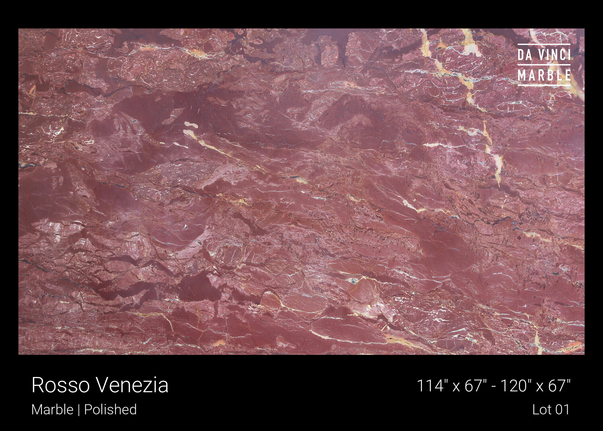 画材 Red Marble Genuine Rosso Venezia Polished 2cm - DaVinci Marble