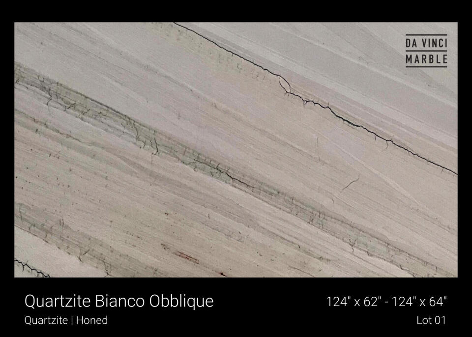 Quartzite Bianco Obblique Honed 2cm Slab