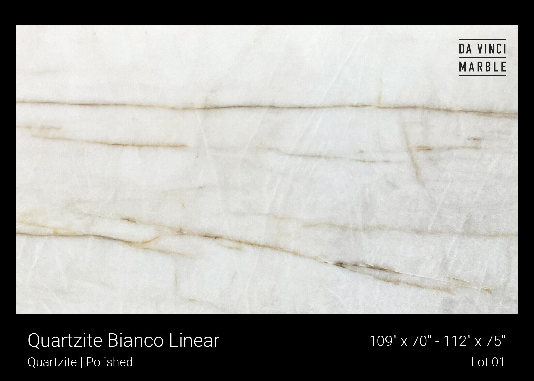 Quartzite Bianco Linear Polished 2cm Slab