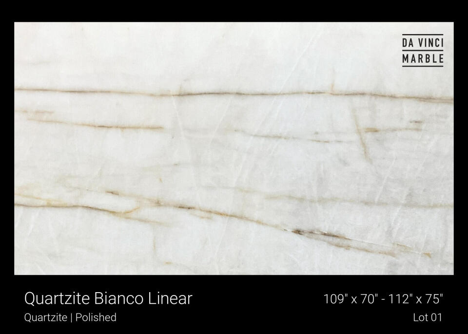 Quartzite Bianco Linear Polished 2cm Slab