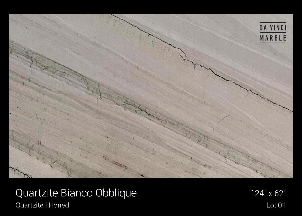 Quartzite Bianco Obblique Honed 2cm Slab