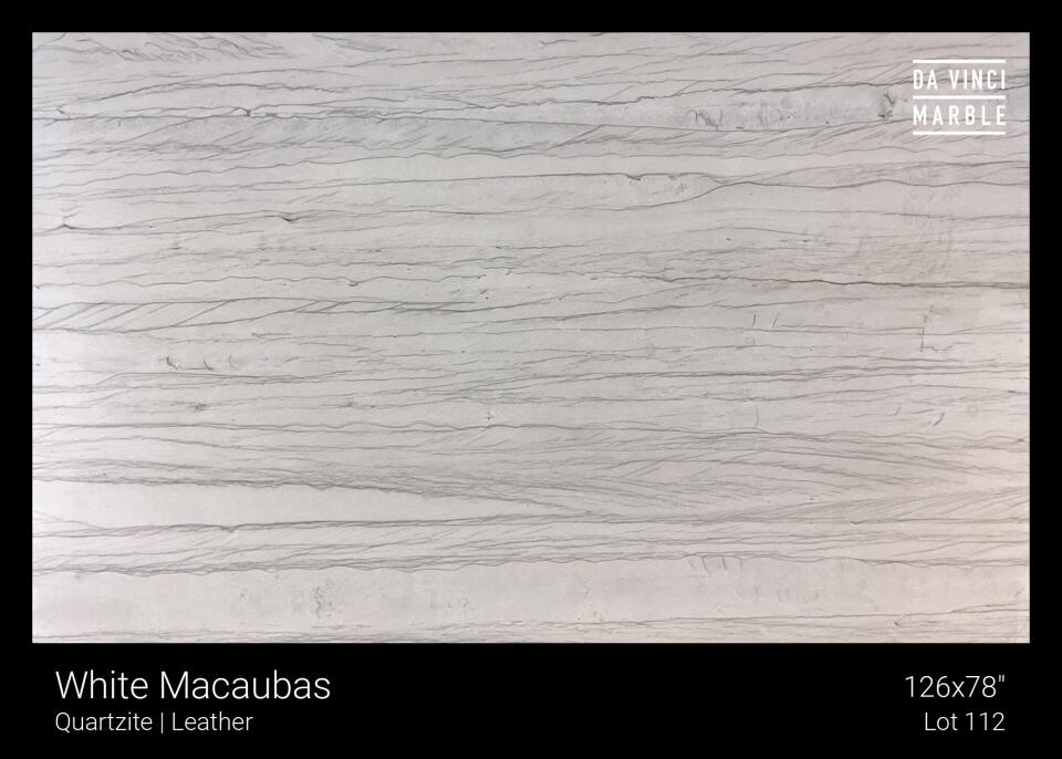 White Macaubas Leather 2cm Slab