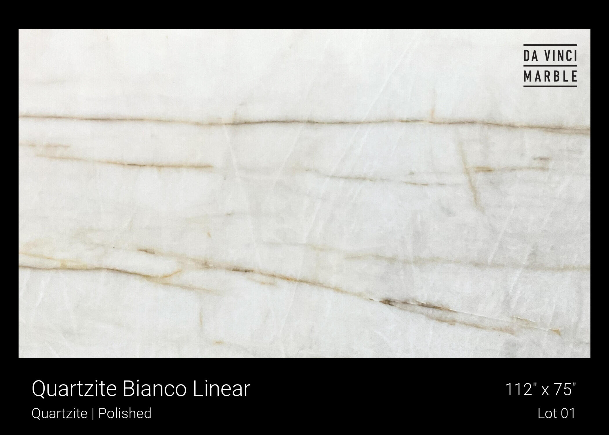 Quartzite Bianco Linear Polished 2cm Slab