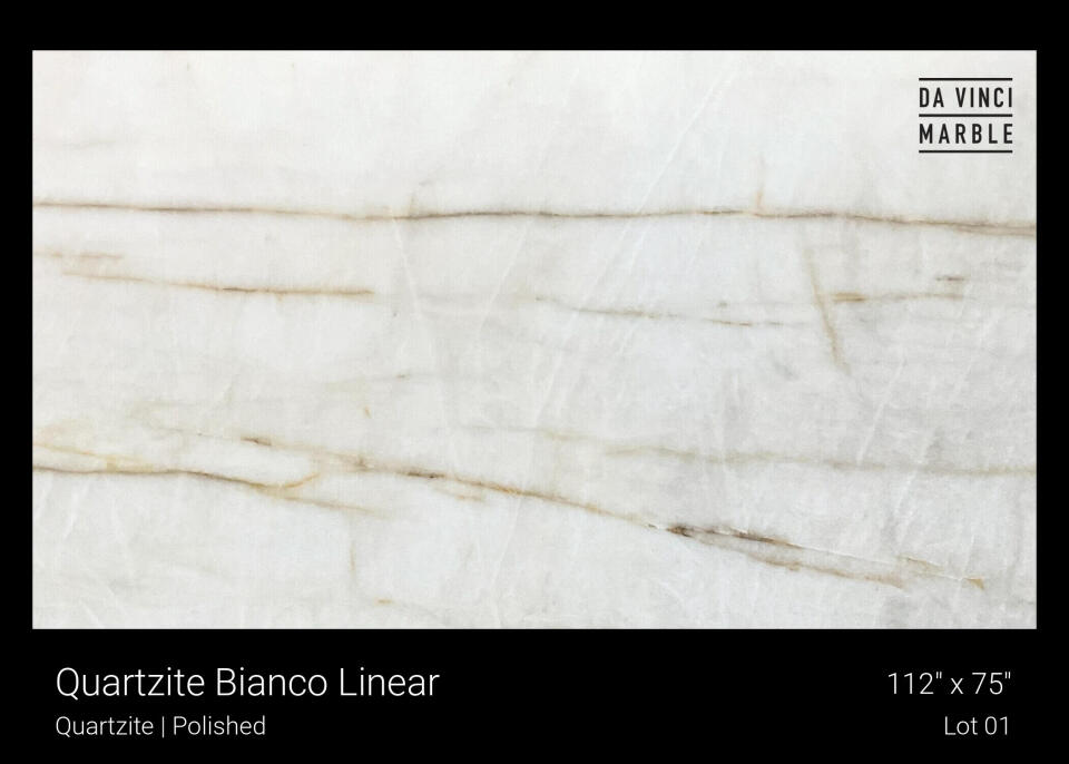 Quartzite Bianco Linear Polished 2cm Slab