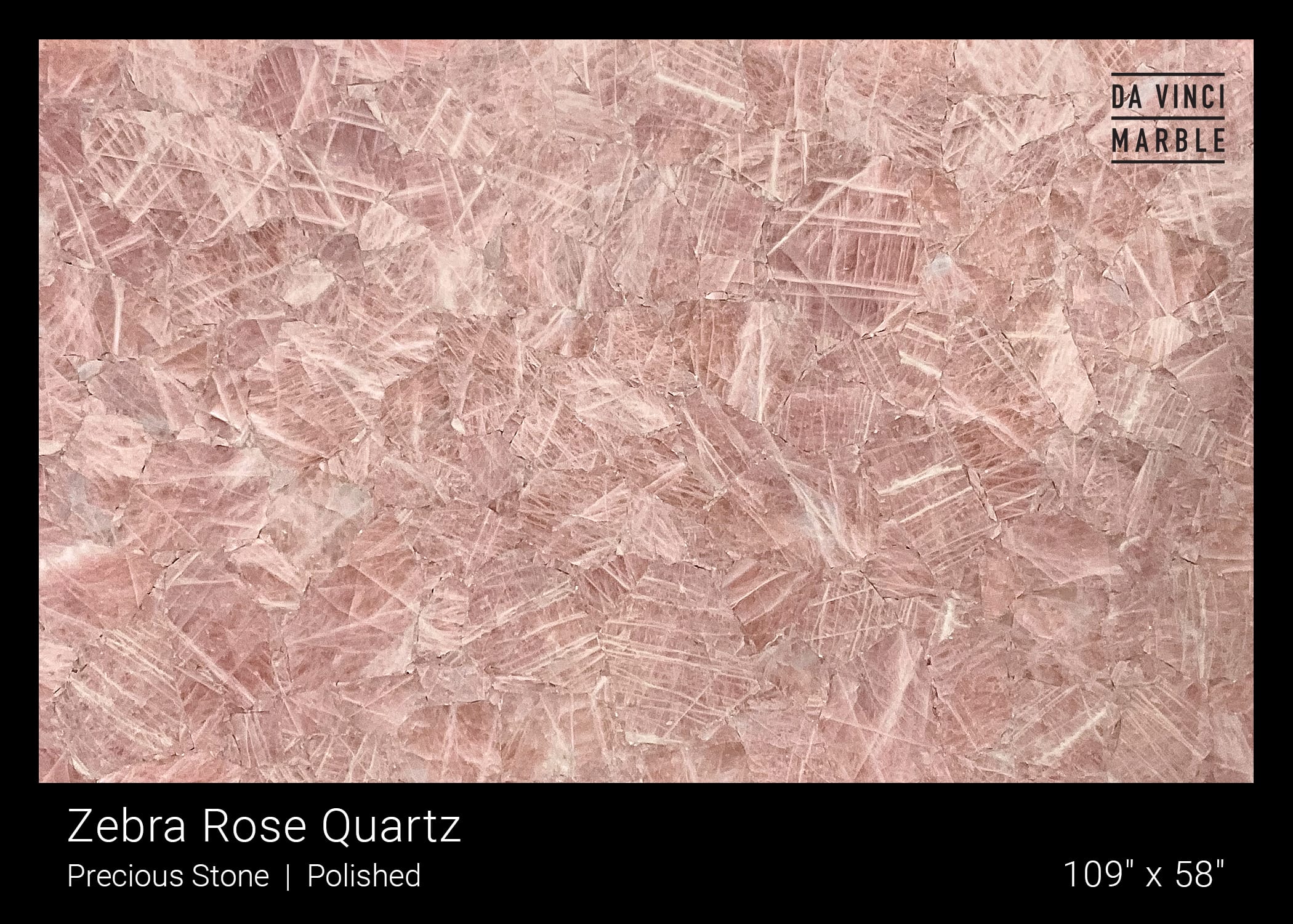Zebra Rose Quartz Slab