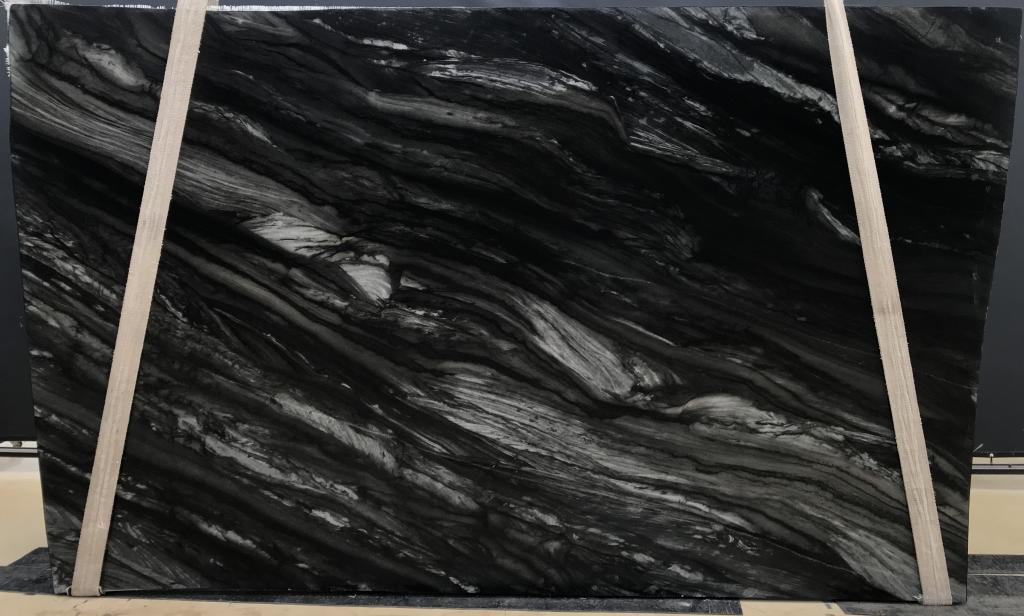 Black Tempest Leather Finish 2cm Quartzite by PACIFICA