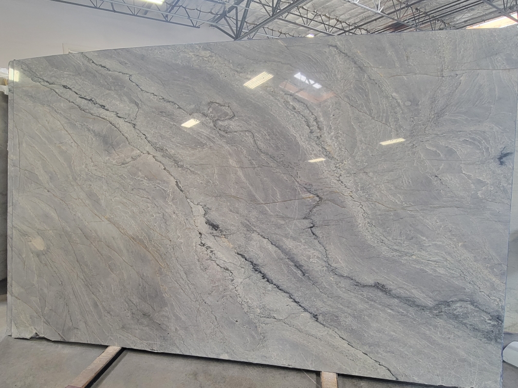 Crystal Grey Polished 2cm Quartzite by PACIFICA