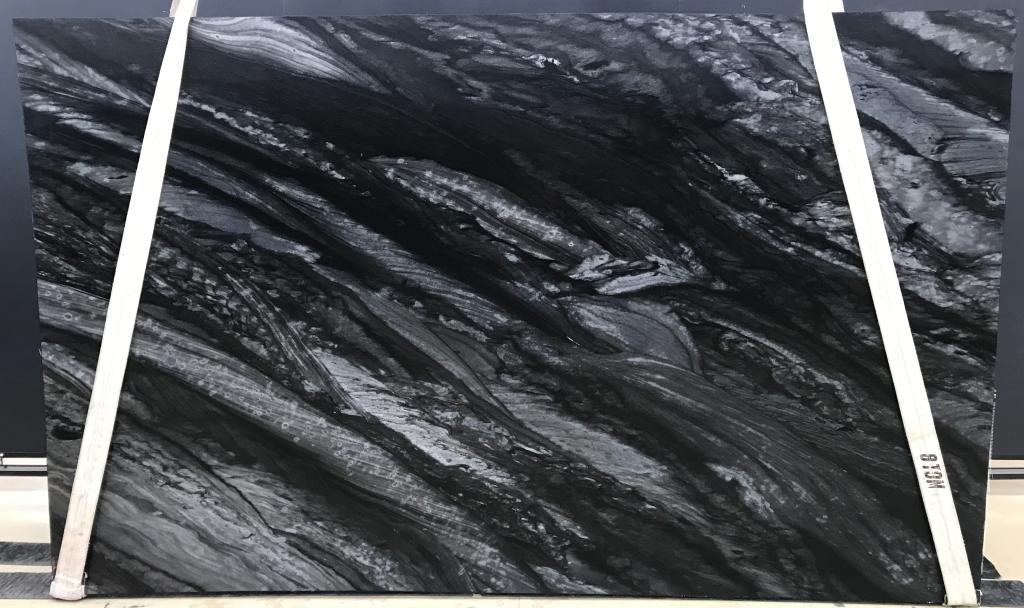 Black Tempest Leather Finish 2cm Quartzite by PACIFICA