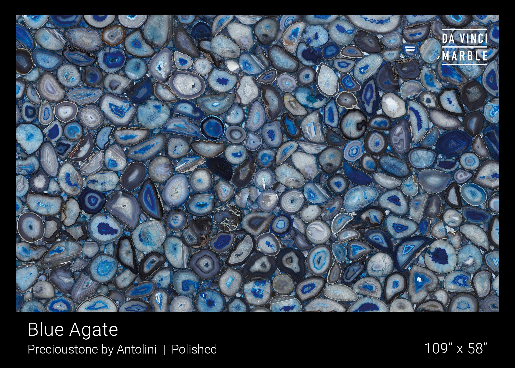 Blue Agate Precious 2cm Slab