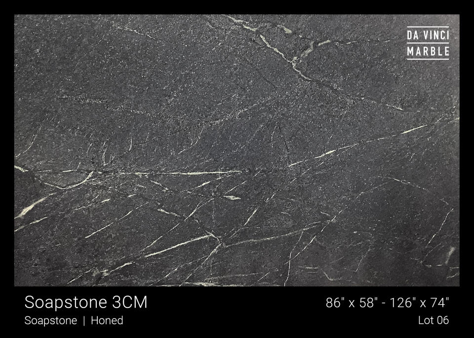 Black Soapstone Honed 3cm Slab