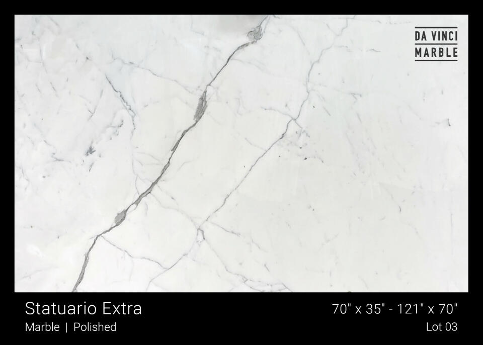 Statuario Extra Polished 2cm Slab