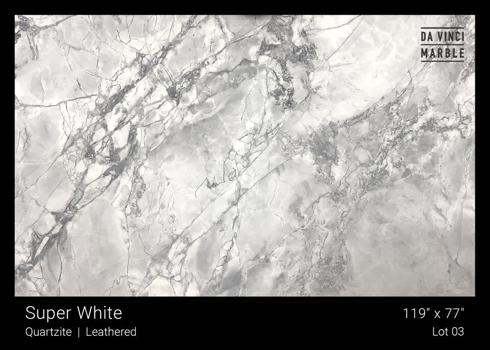 Super White Leather 2cm Slab