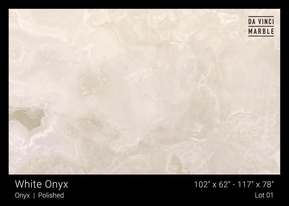 White Onyx Extra Polished Finish 2cm Slab