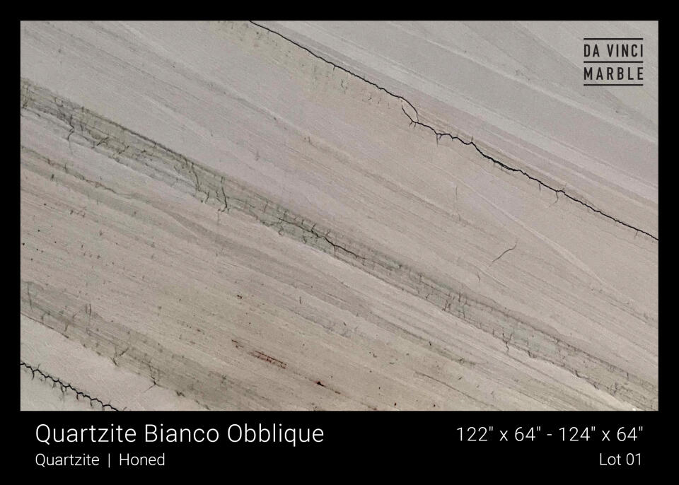 Quartzite Bianco Obblique Honed 2cm Slab