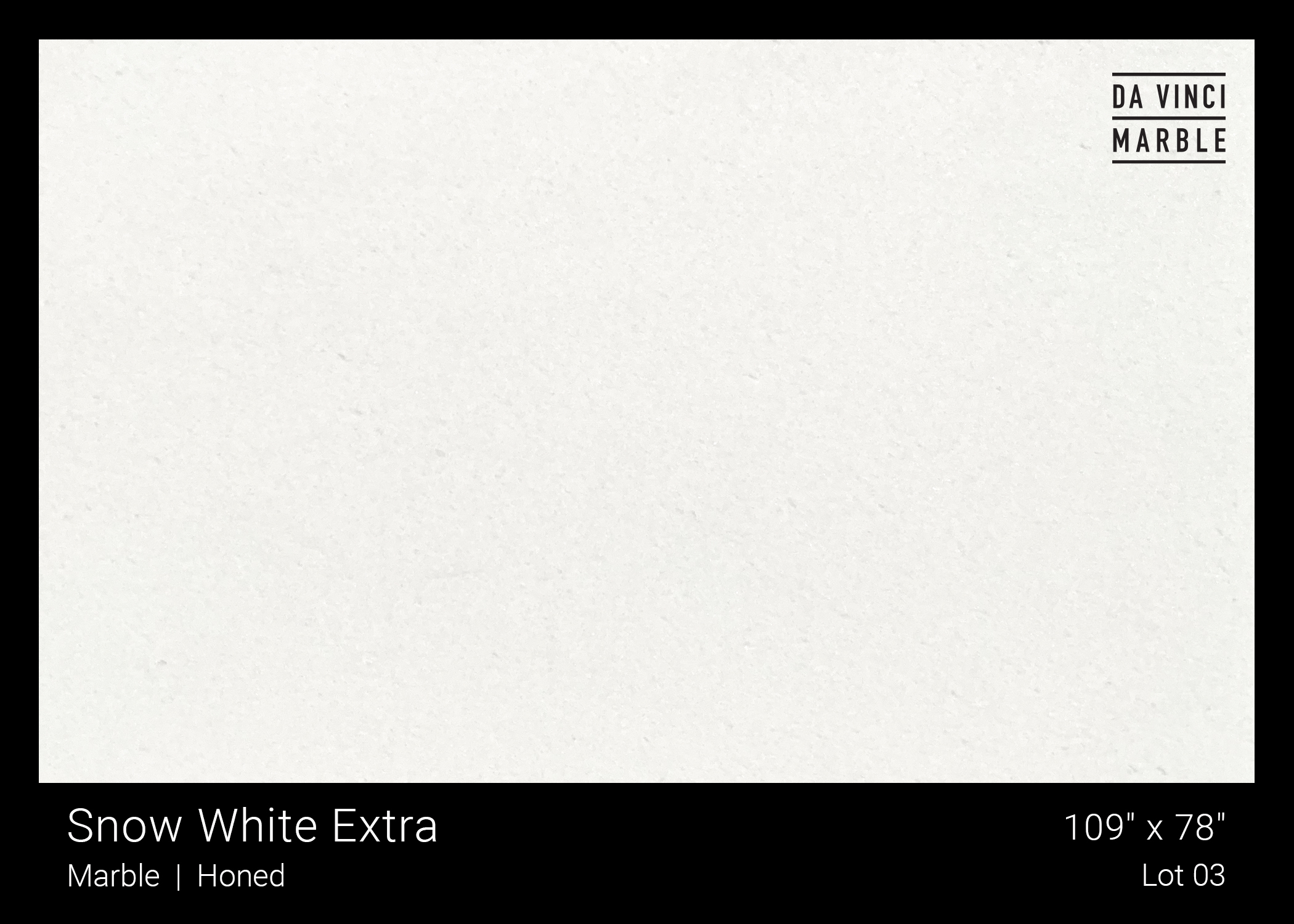 Snow White Honed Finish 2cm Slab