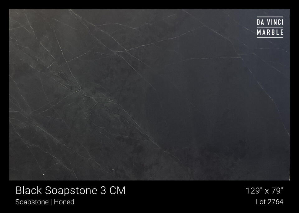 Black Soapstone Honed 3cm Slab