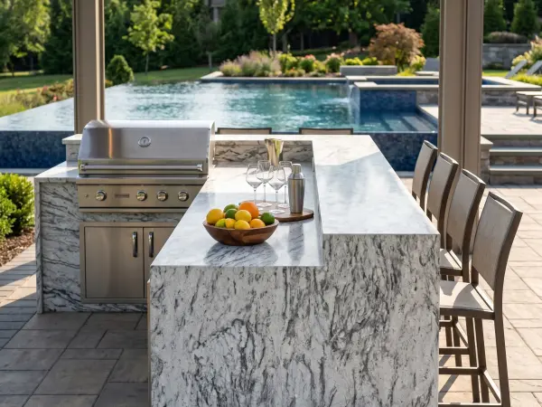 Glacier White Outdoor Bar / BBQ