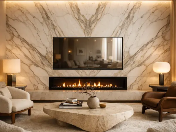 Calacatta Gold Borghini Fireplace