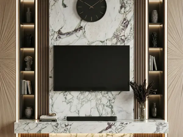 Calacatta Monet Viola Accent Wall