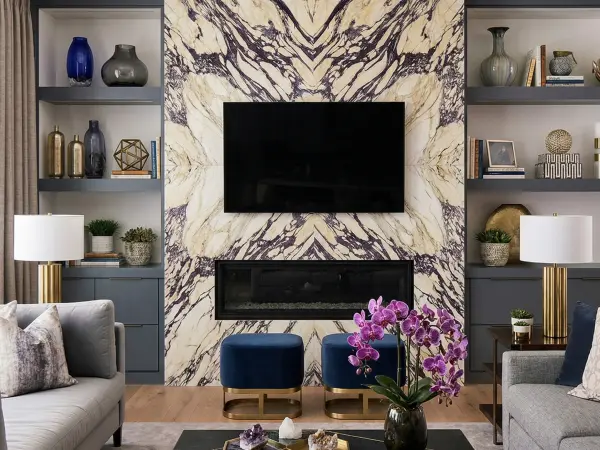 Calacatta Viola Fireplace