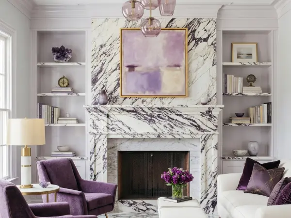 Calacatta Viola Fireplace