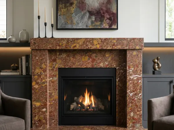 Ceppo Rosso Fireplace