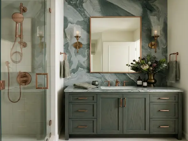 Cipollino Ondulato Verde Bathroom