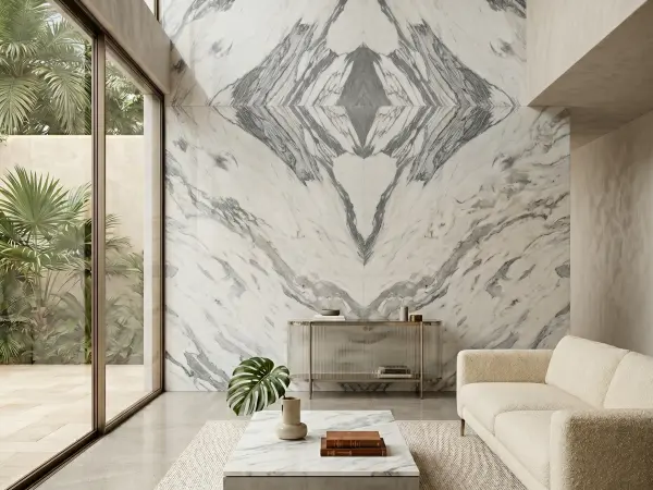 Statuario Arabescato Accent Wall
