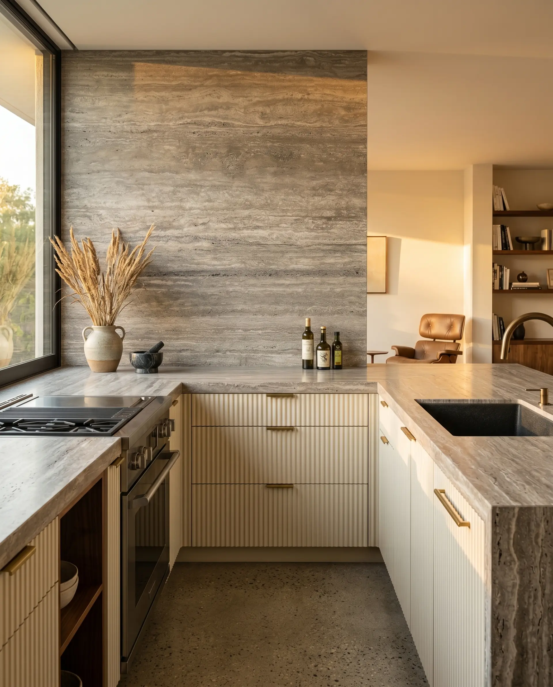 Titanium Travertine slab