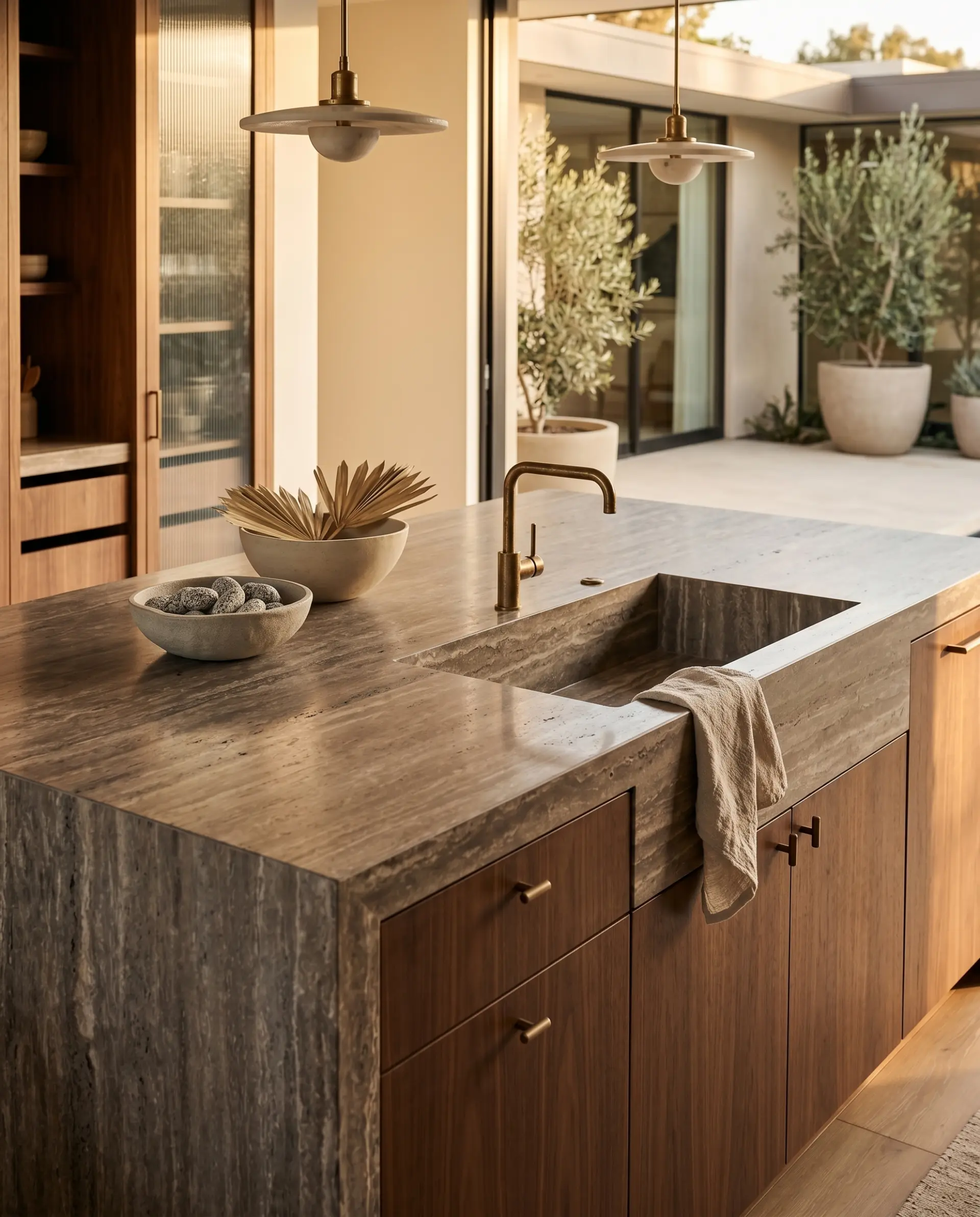 Titanium Travertine slab
