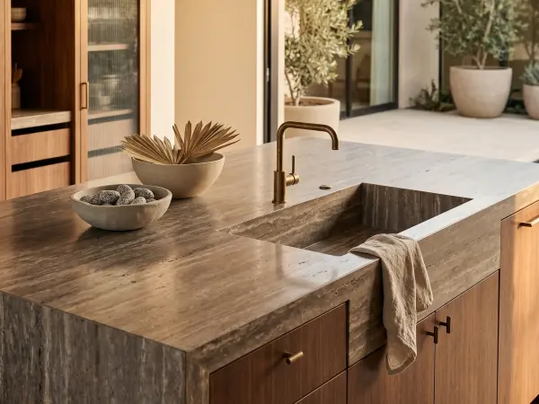 Titanium Travertine Kitchen