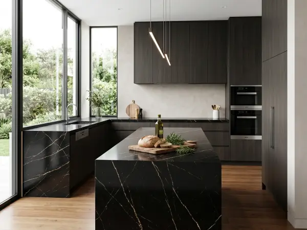 Negro Marquina Modern Kitchen