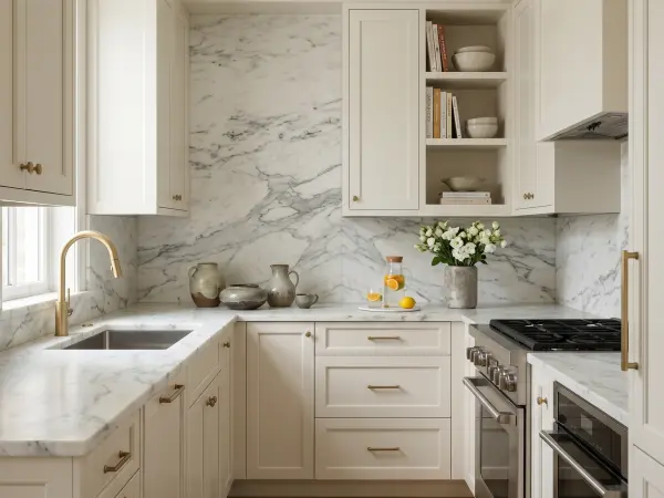 Olympian White Danby Transitional Kitchen