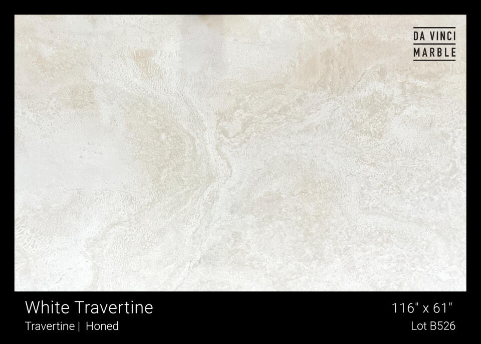 White Travertine Honed 2Cm Slab