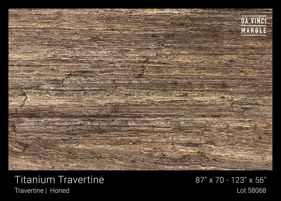Titanium Travertine Honed 2Cm Slab